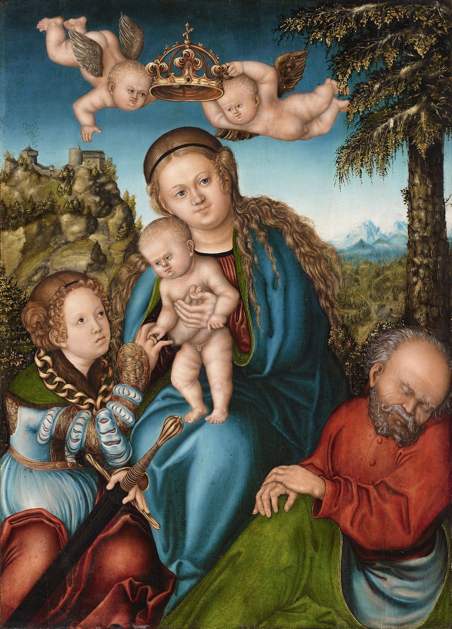 Le mariage mystique de Sainte Catherine - workshop of Lucas Cranach the Elder