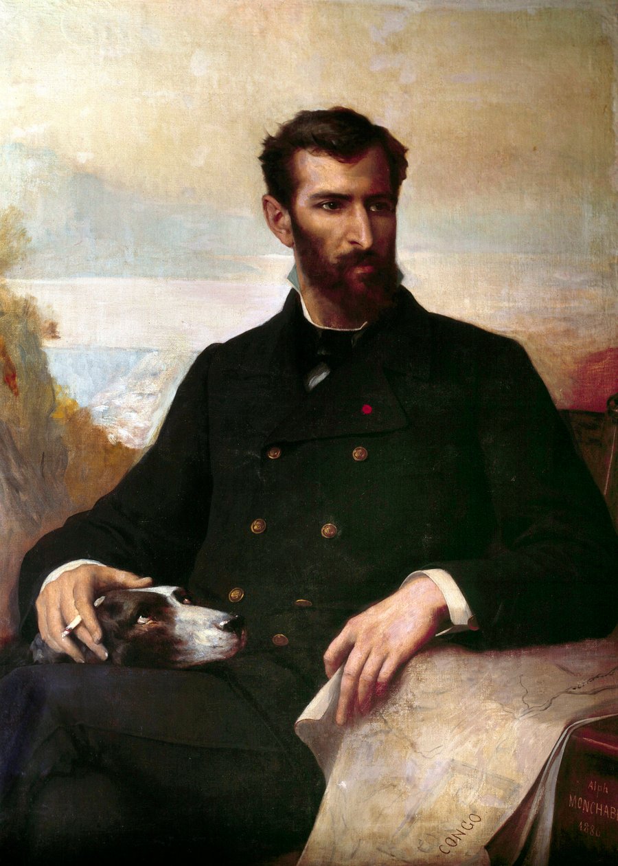 Portrait de Pierre Savorgnan de Brazza, explorateur français en Afrique équatoriale - Xavier Alphonse Monchablon