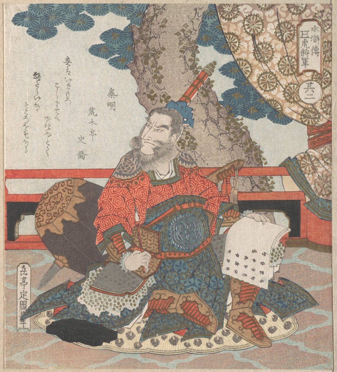 Général chinois « Tigre » du récit « Suikoden » - Yashima Gakutei
