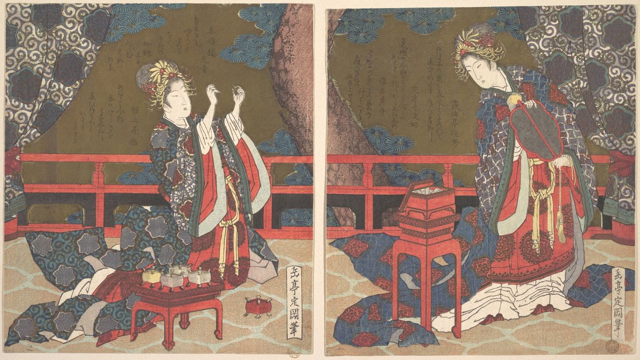Deux dames sur une véranda, l
