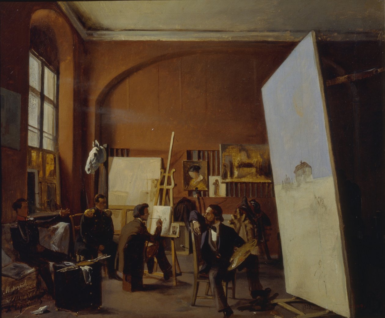 Atelier du peintre Comte Vasily Maksutov, 1858 - Yevgraf Semyonovich Sorokin