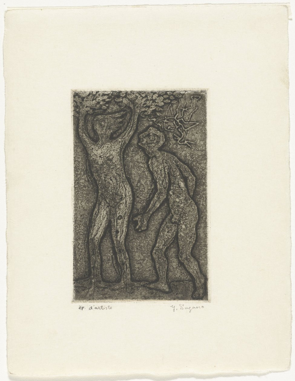 Homme et femme en gris - Yo Sugano (signed by artist)