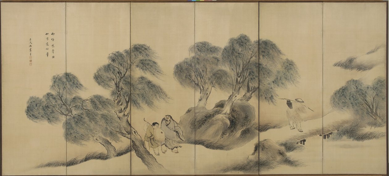 Soirée claire sur une berge de saule, période Edo - Yosa Buson