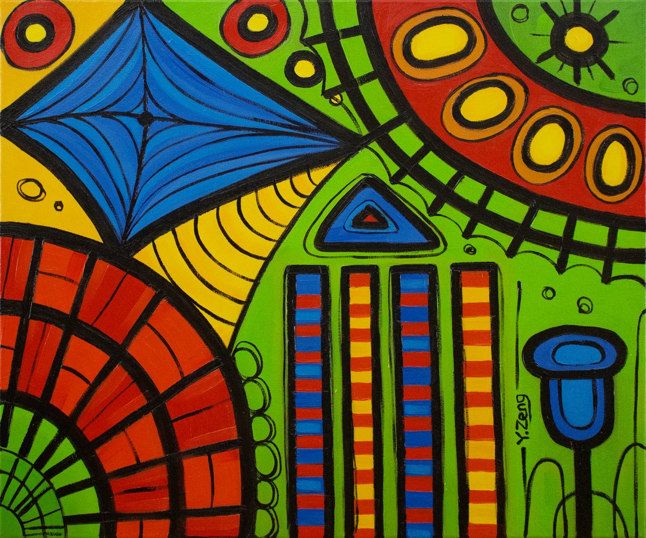 Terrain de jeu vert, 2022 (huile sur toile) - Yue Zeng