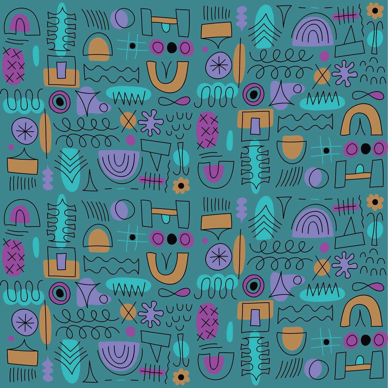 Motif abstrait sans couture, 2018 (graphique vectoriel) - Yulia Drobova