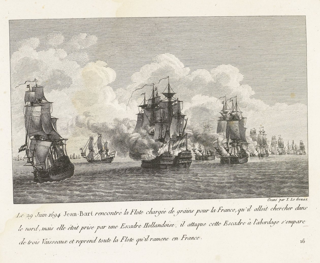 Jean Bart reprend des navires de blé à une escadre hollandaise, 1694 - Yves Marie Le Gouaz