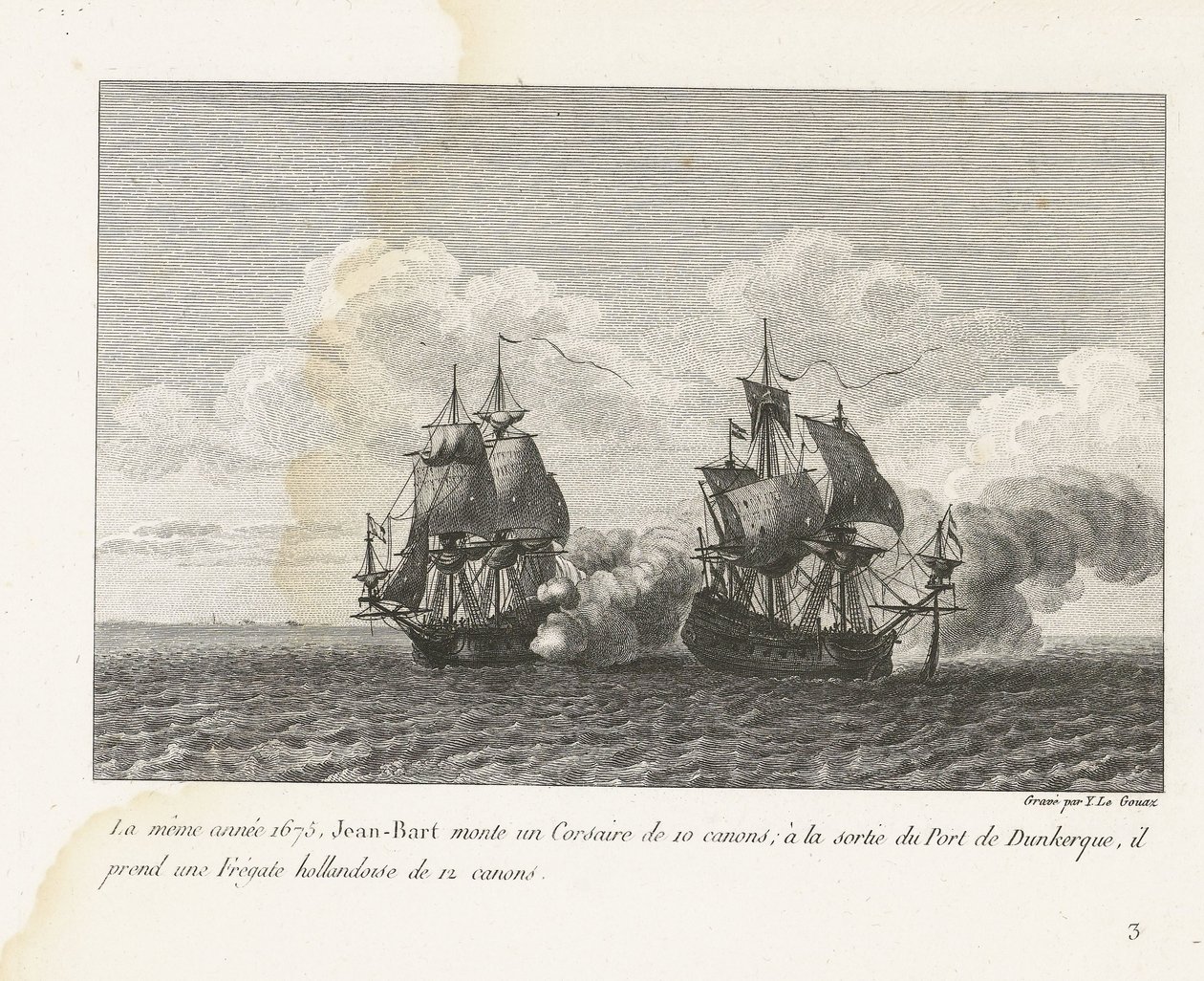 Jean Bart capture une frégate hollandaise près de Dunkerque, 1675 (Recueil des combats de Jean-Bart) - Yves Marie Le Gouaz