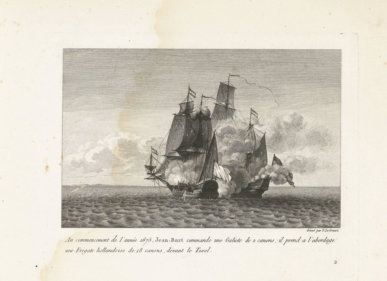 Jan Bart conquiert une frégate hollandaise près de Texel, 1675 - Yves Marie Le Gouaz