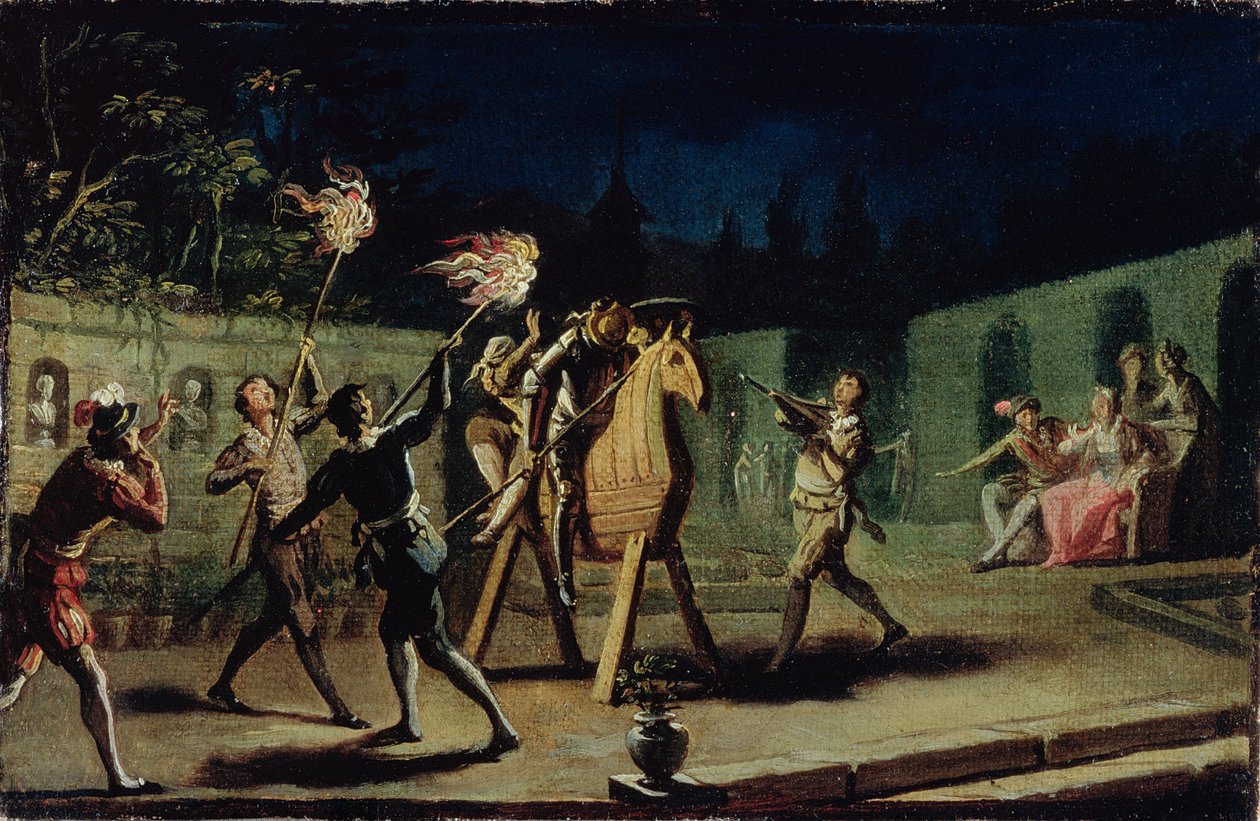 Don Quichotte et Sancho Panza chevauchant Clavileno - Zacarias Gonzalez Velazquez