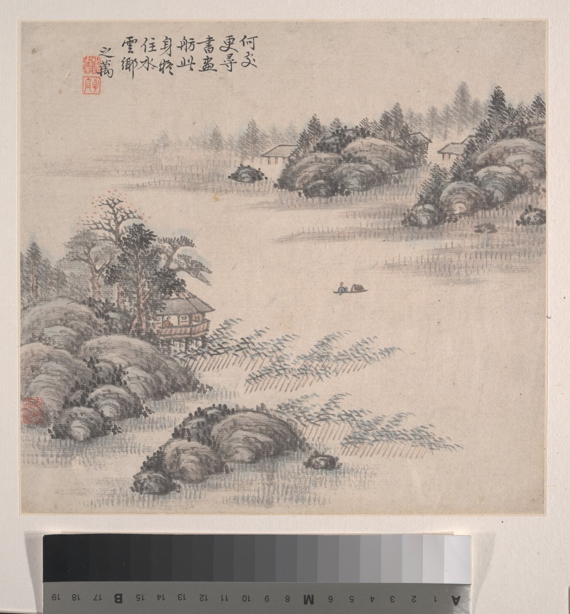 Paysages, daté de 1875 (album de douze feuilles ; encre et couleur sur papier) - Zhiwan Zhang