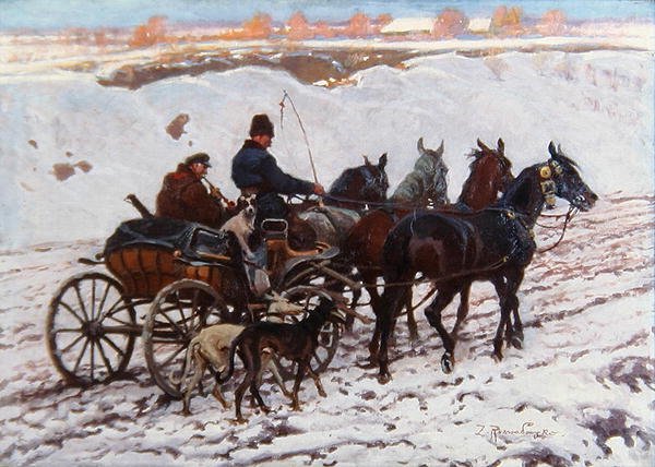 Carrosse tiré par des chevaux - Zygmunt Rozwadowski