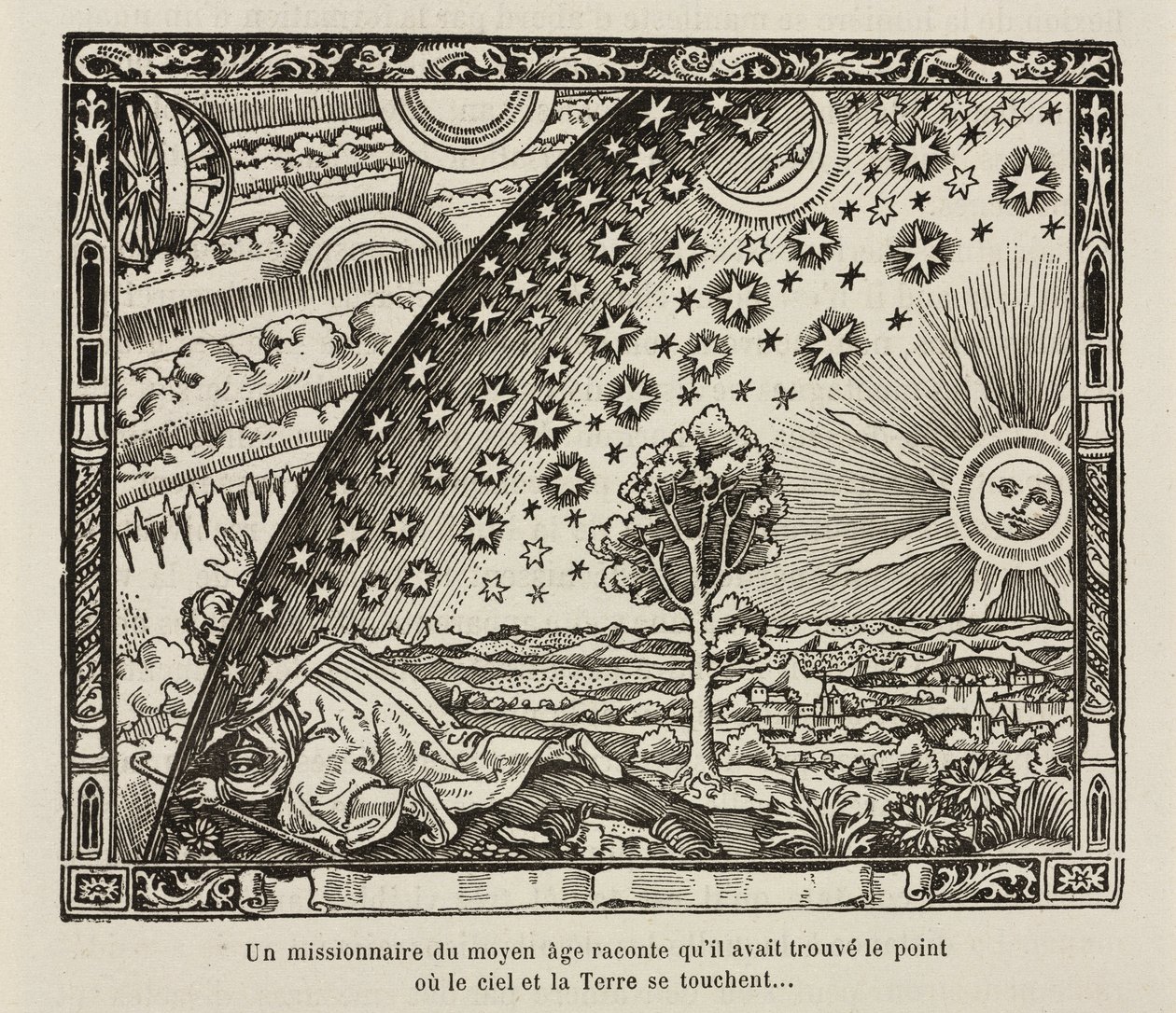 Un missionnaire médiéval trouve le point où le ciel et la terre se touchent - Frederick (attr. to) Barnard