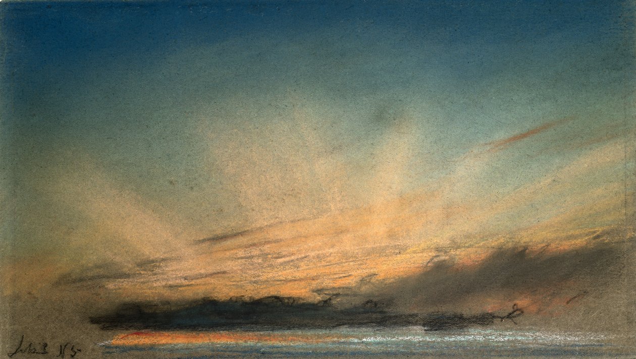 Lueur ambrée avec rayons crépusculaires, septembre 1885 - Frederick (attr. to) Barnard