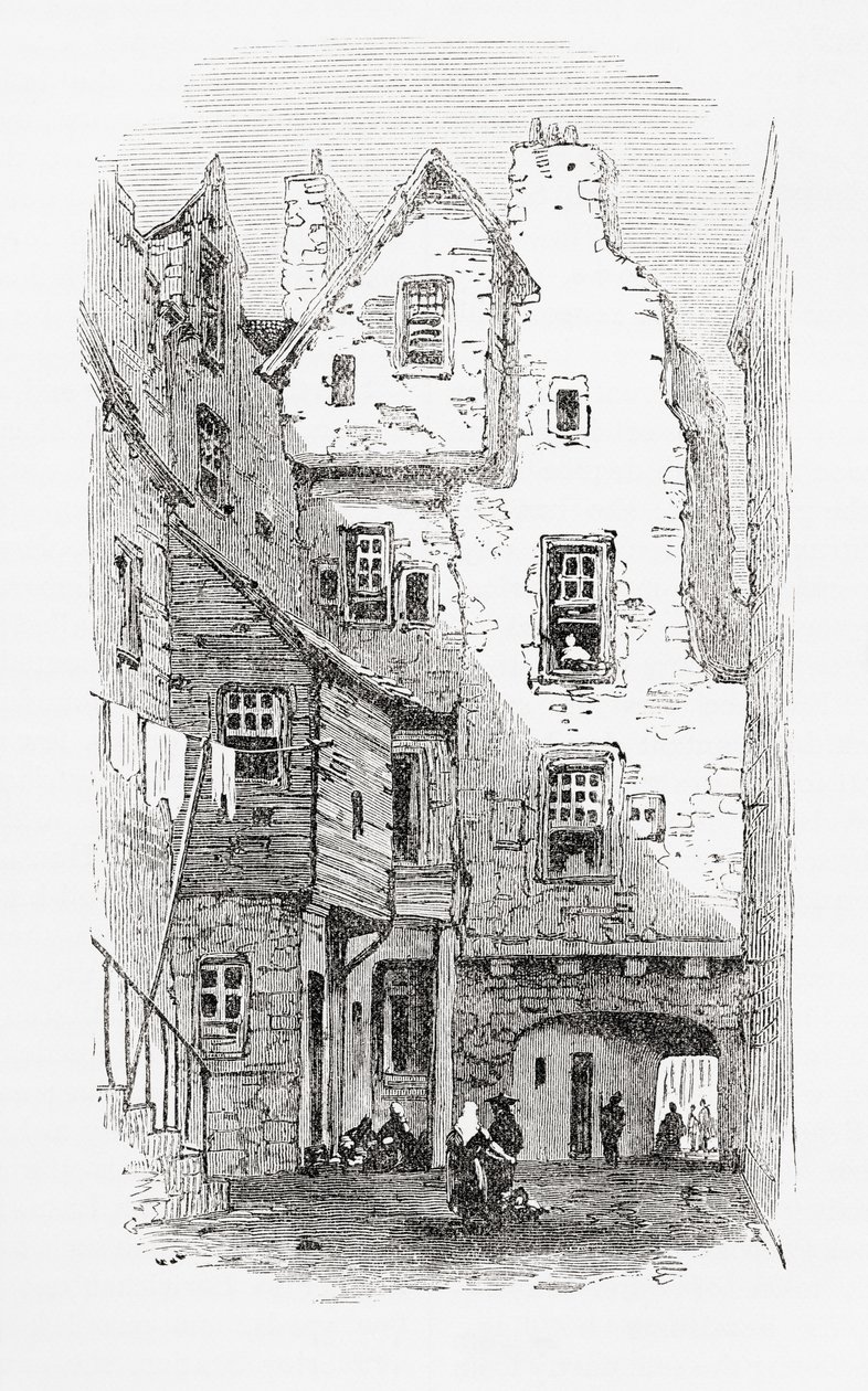 Une vieille ruelle, Canongate, Édimbourg, Écosse - . .