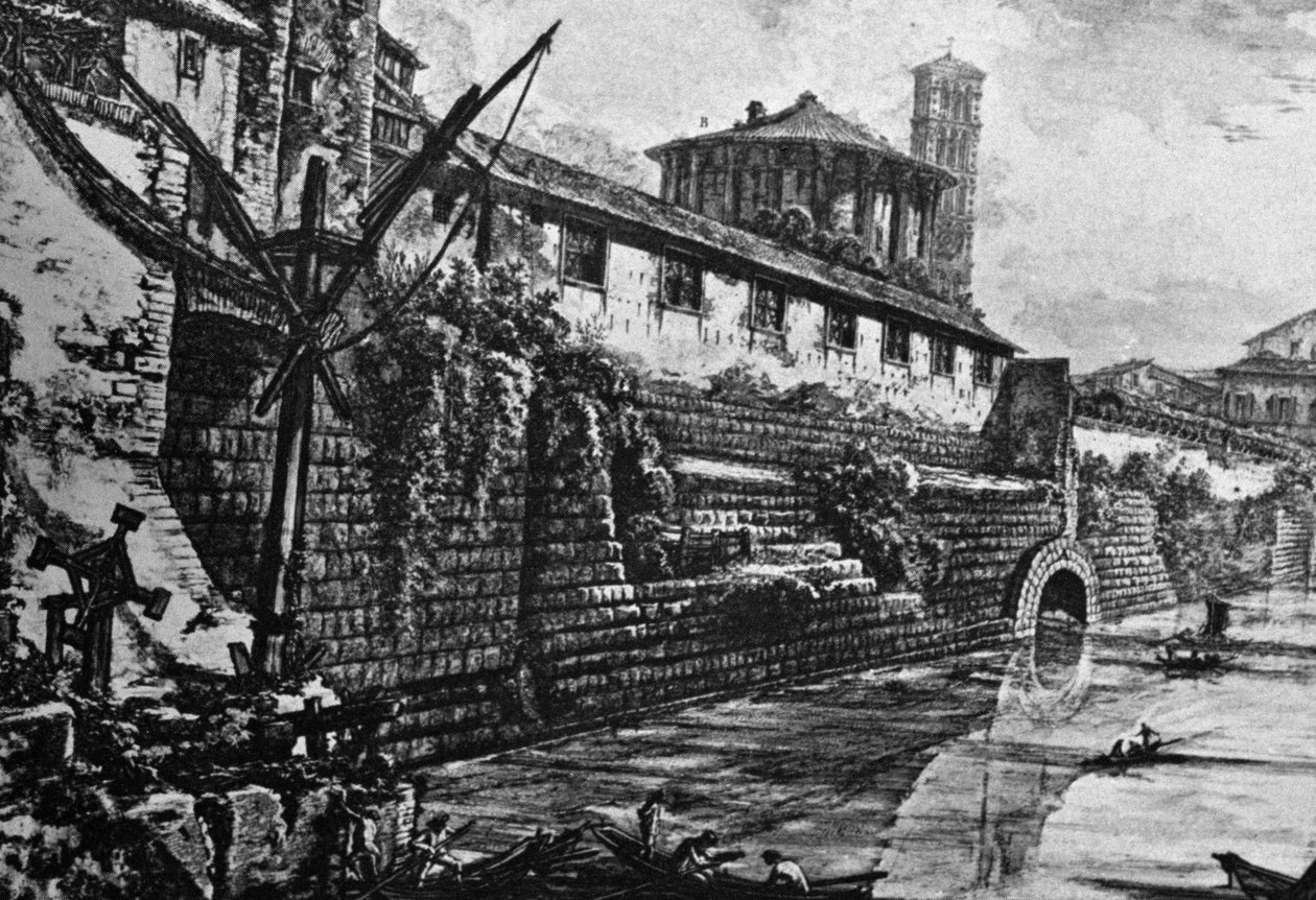 Cloaca Maxima et Temple de Vesta ou Hercule Victor, gravure de Giovanni Battista Piranesi (1720-1778), Italie - William Walcutt