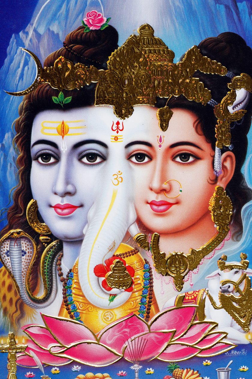 Le dieu hindou Shiva et la déesse Parvathi - . .