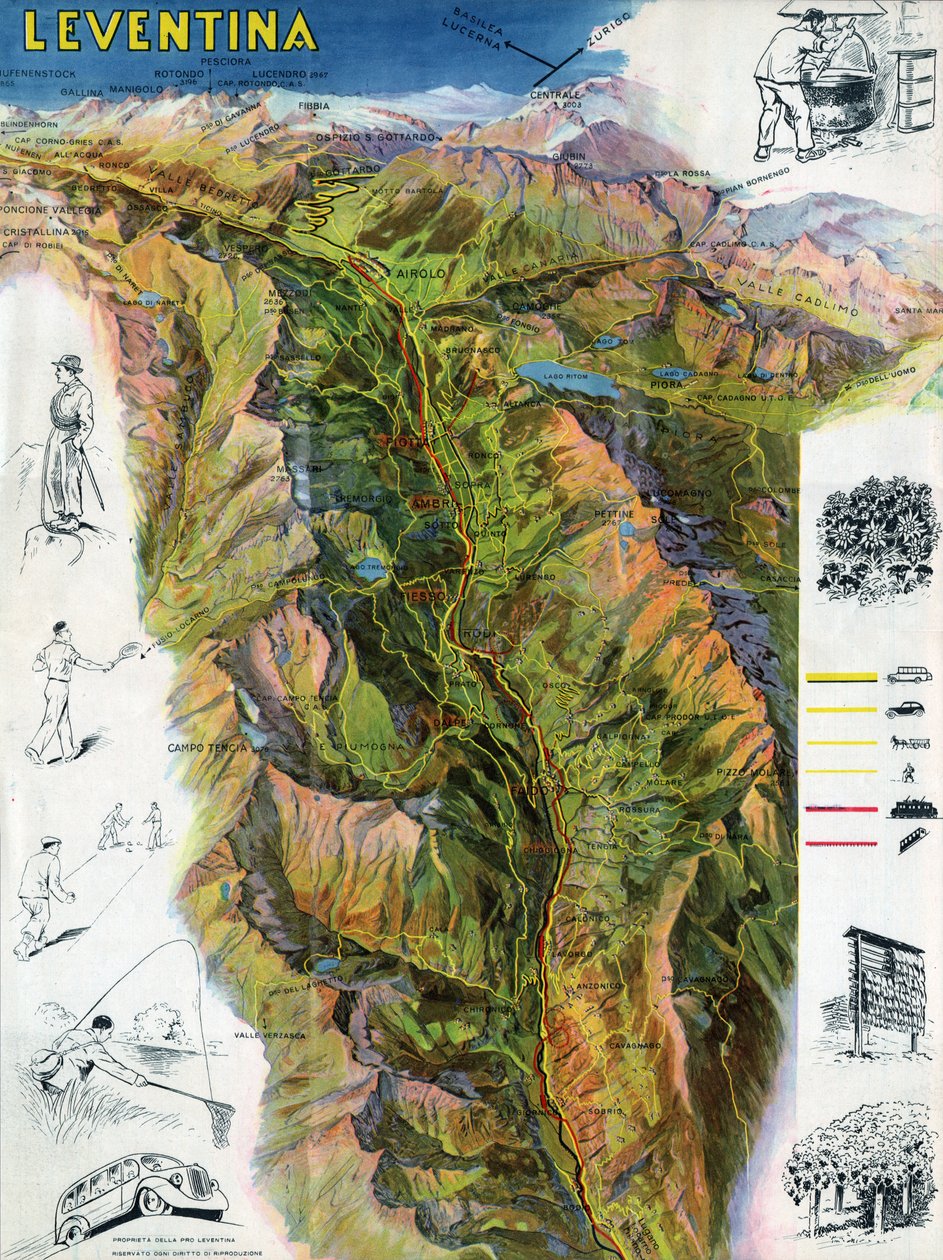 Vallée de Leventine, vers 1930-1940 - . .