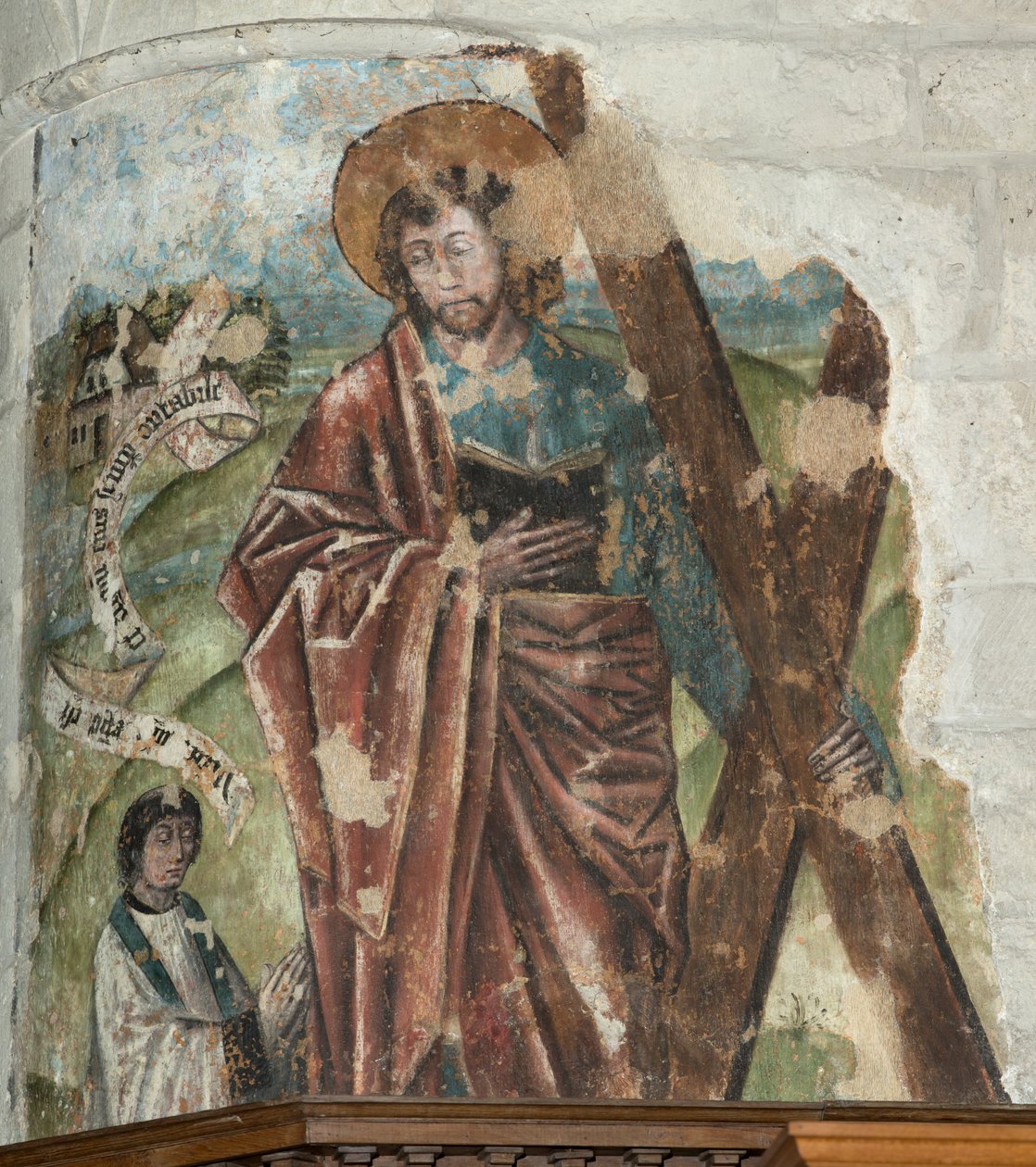 Église paroissiale (Parochiekerk Onze-Lieve-Vrouw). Intérieur. Le chœur. Peinture murale. - . .