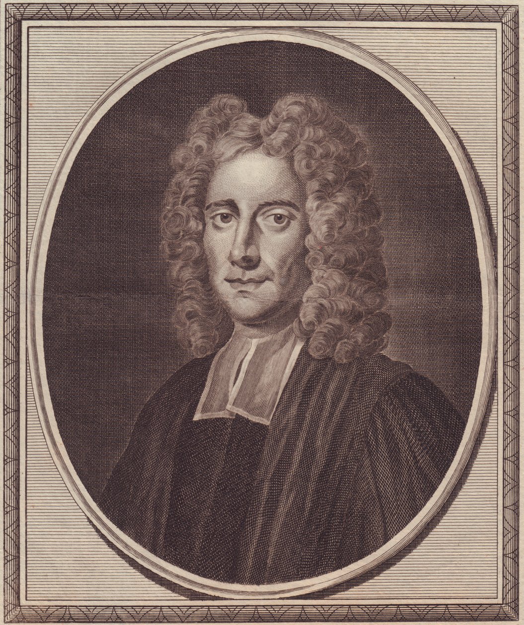 Portrait du philosophe anglais Samuel Clarke (1675-1729), gravure sur cuivre par John Goldar (1729-1795) d