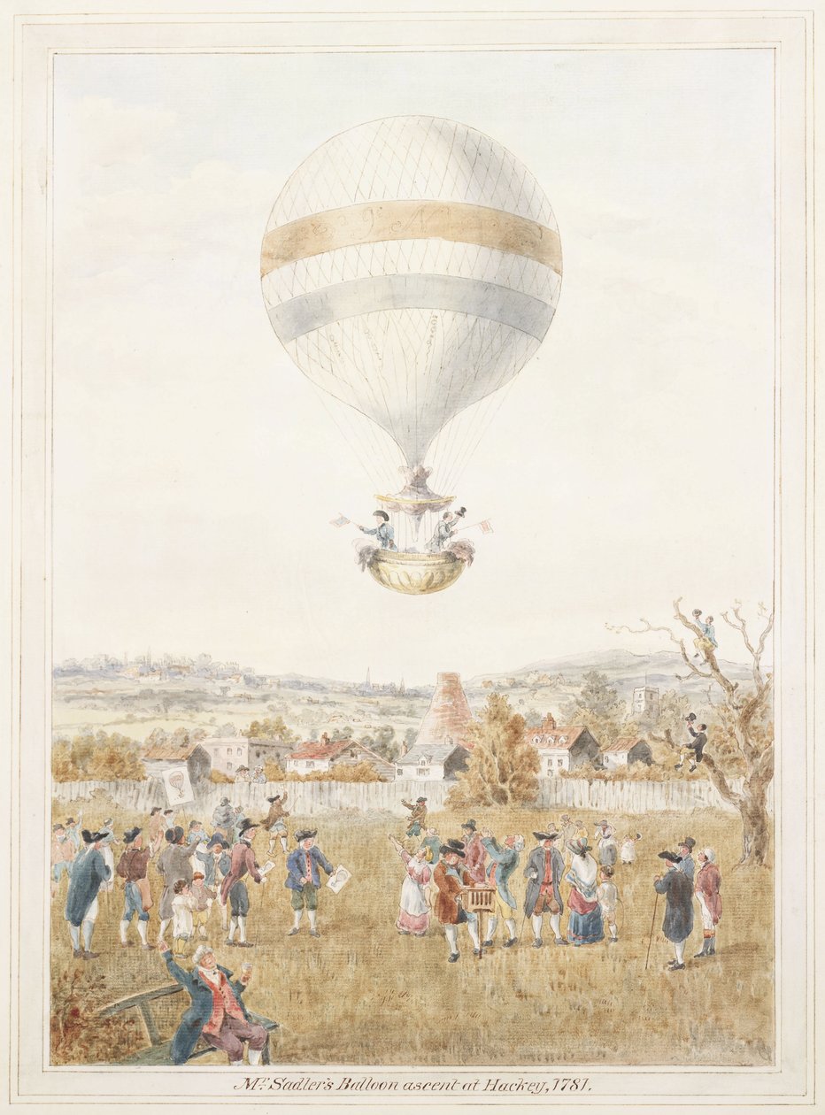 Ascension en ballon de Sadler depuis Hackney - Frederick (attr. to) Barnard