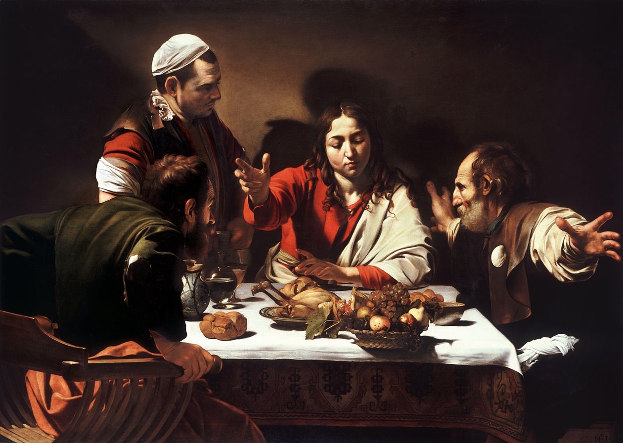 Supper à Emmaüs - Michelangelo Merisi da  Caravaggio