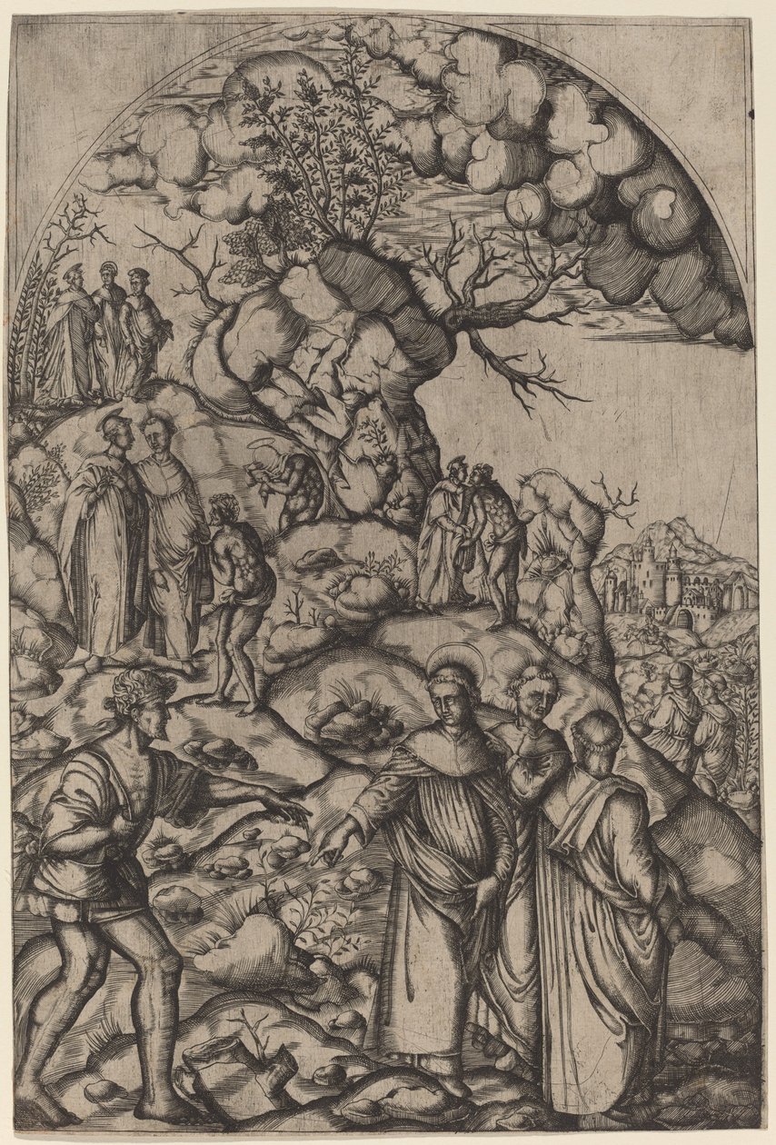 Saint Filippo Benizzi guérissant un mendiant - after Andrea del Sarto