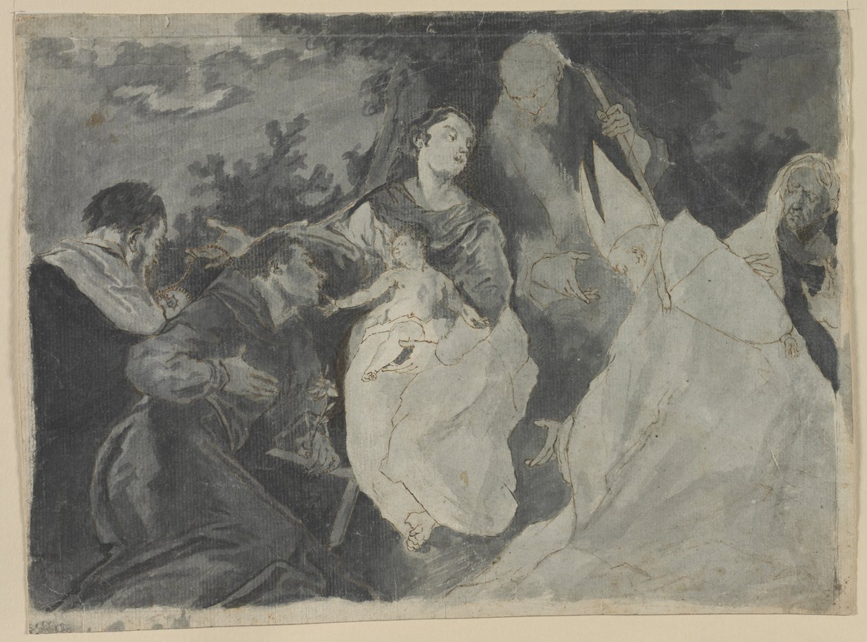 Madone et enfant avec des saints - after Giuseppe Bazzani