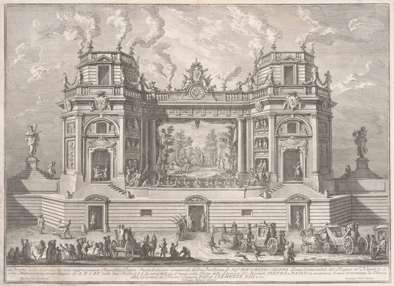 La Seconde Machine pour la Chinea de 1761: Un théâtre magnifique - after Giuseppe Palazzi Giuseppe Vasi after Paolo Posi