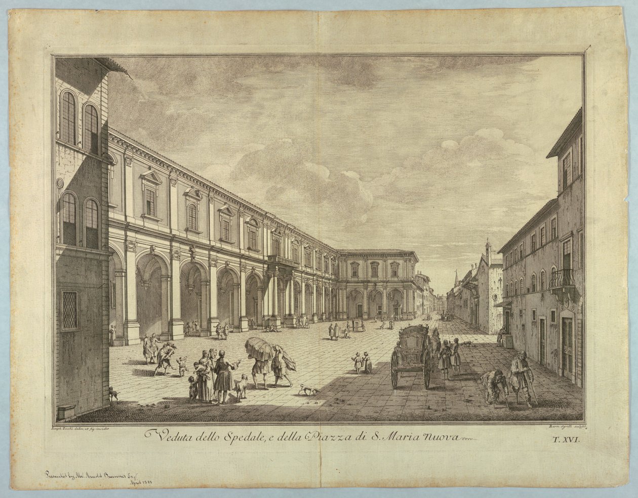 Vue de Florence, planche de "Scelta di XXIV Vedute delle principali contrade, piazze, chiese, e palazzi della Città di Firenze" - after Giuseppe Zocchi