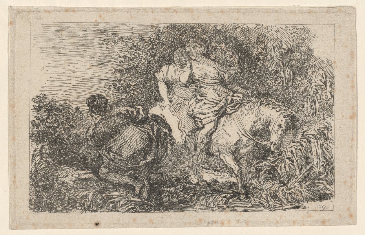 La fuite de Cloélie - after Livio Mehus Jean Honoré Fragonard