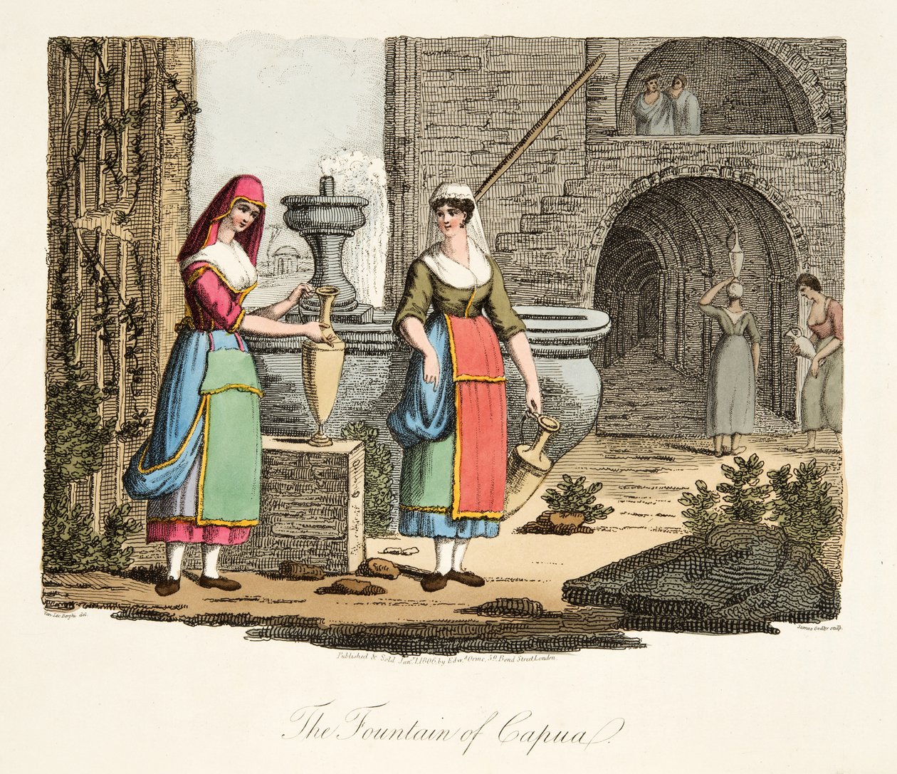 La fontaine de Capoue, de Scènes italiennes, représentant les mœurs, coutumes et divertissements des différents États d
