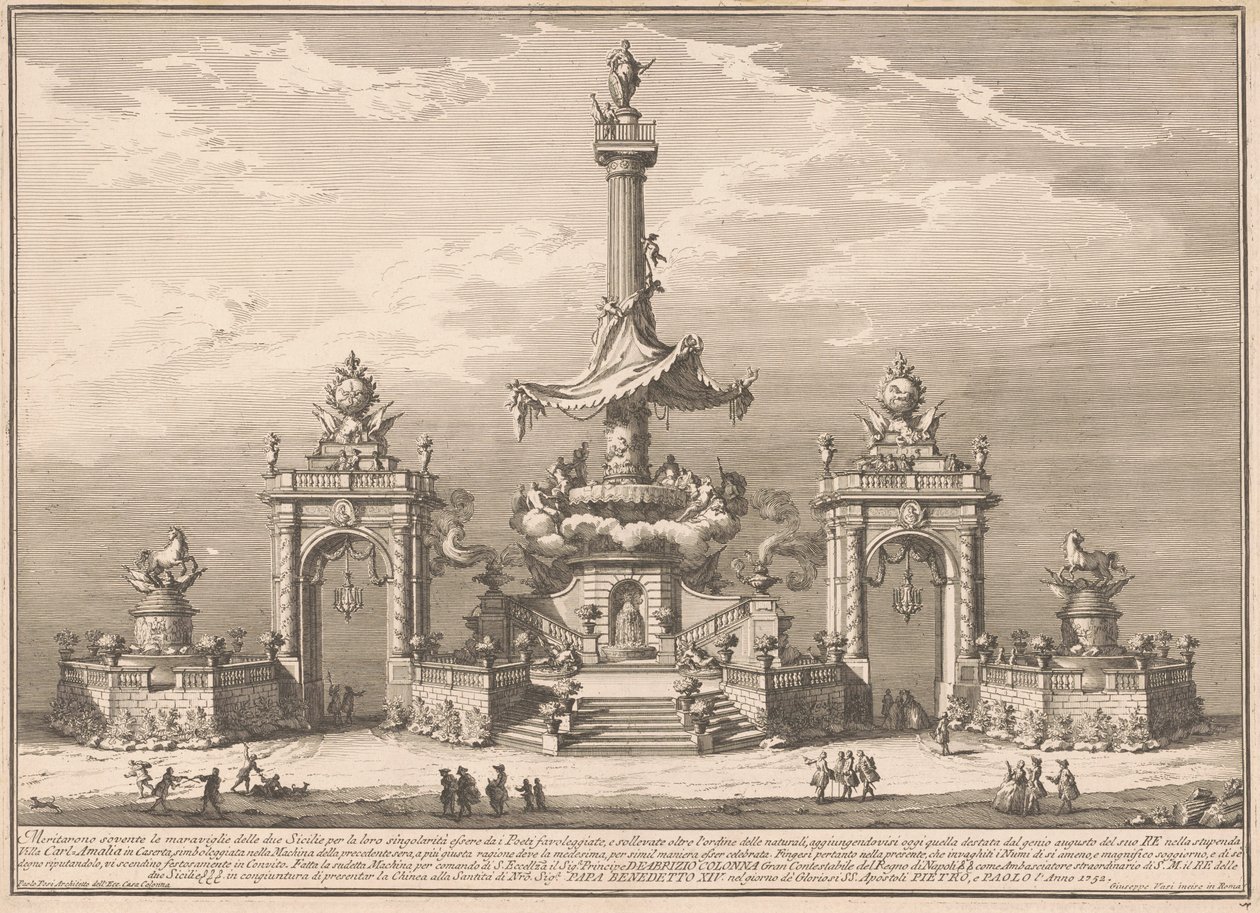 La Seconde Machine pour la Chinea de 1752 : Le Banquet des Dieux dans la Villa Carl