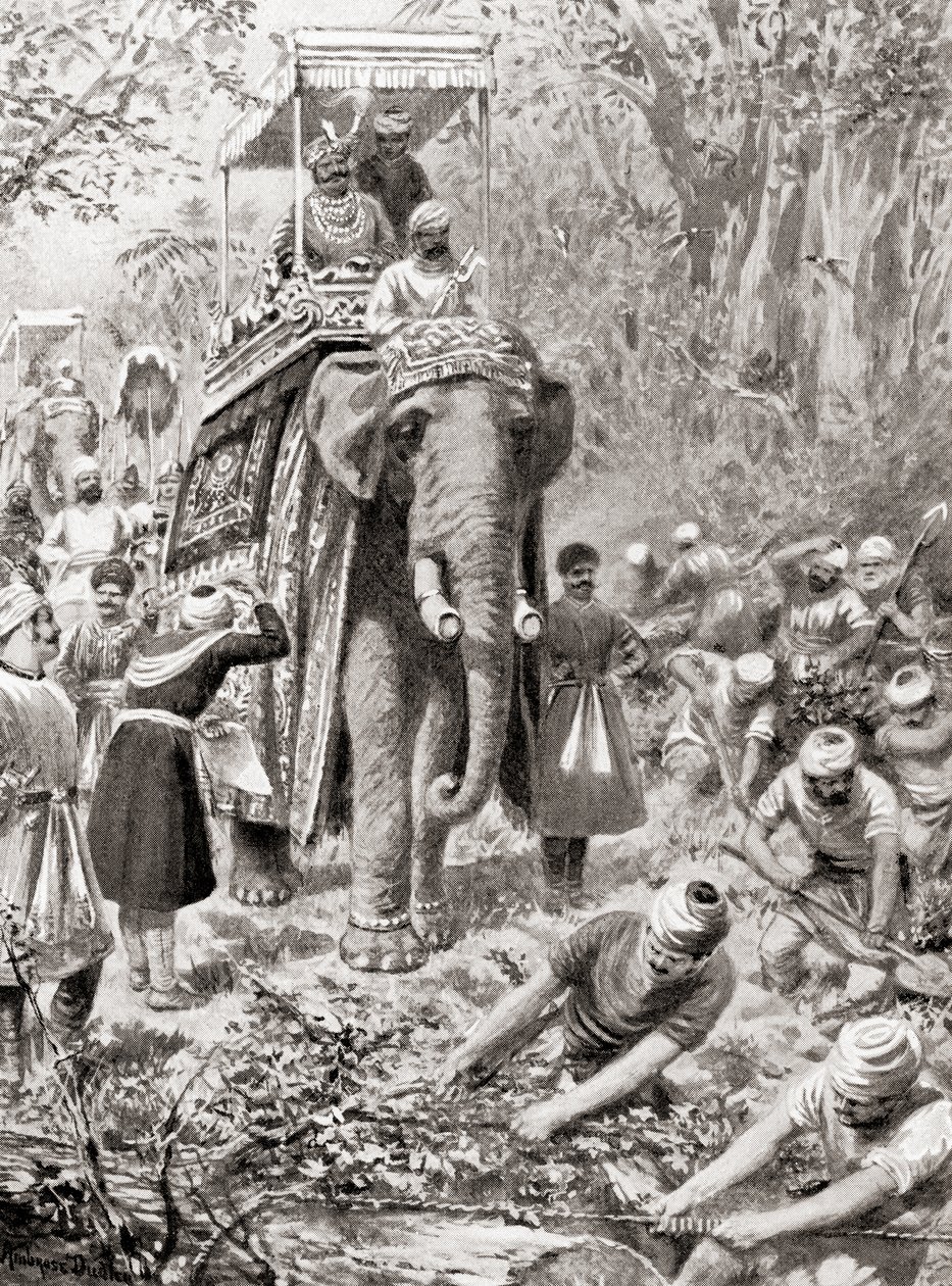 Inspection de la Grande Route du Nord de Sher Shah Suri, (maintenant la Grand Trunk Road), de l