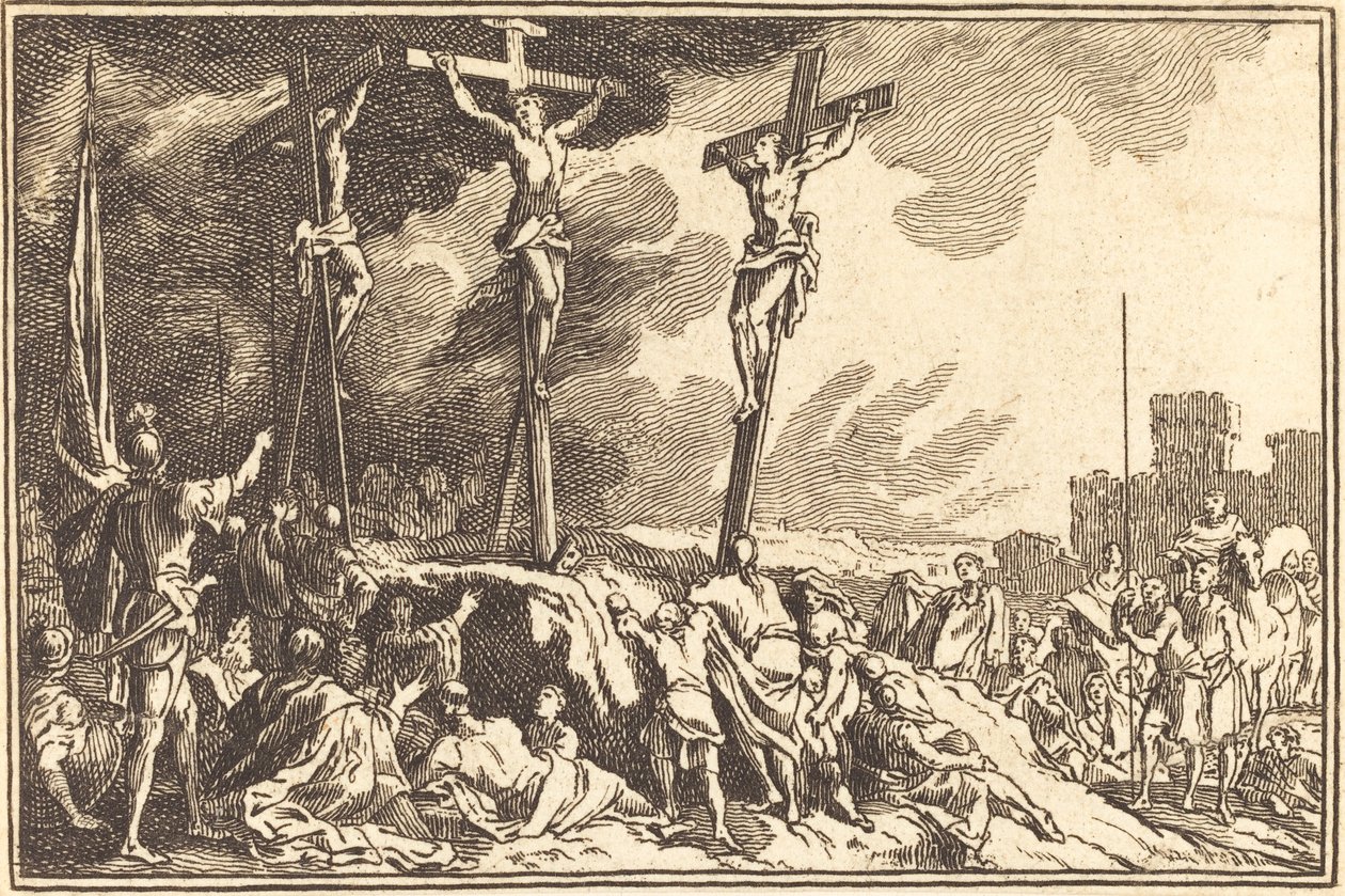 Christ sur la croix entre les deux voleurs - after Sébastien Le Clerc I