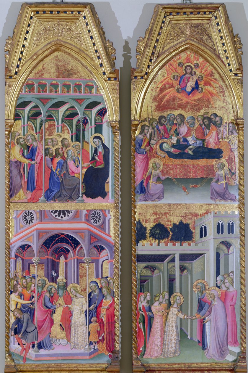 Triptyque du Couronnement de la Vierge, panneaux gauche et droit - also Manfredi de Battilori Bartolo di Fredi