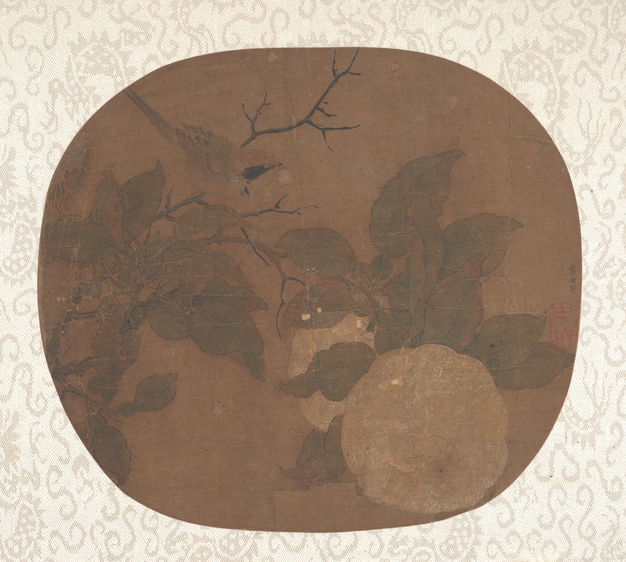 Oiseau sur une branche de camélia - anonymous 