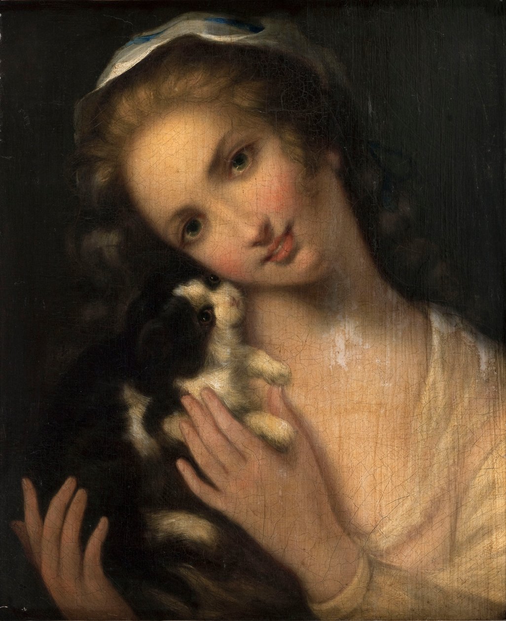 French: Jeune fille au chat - anonymous 