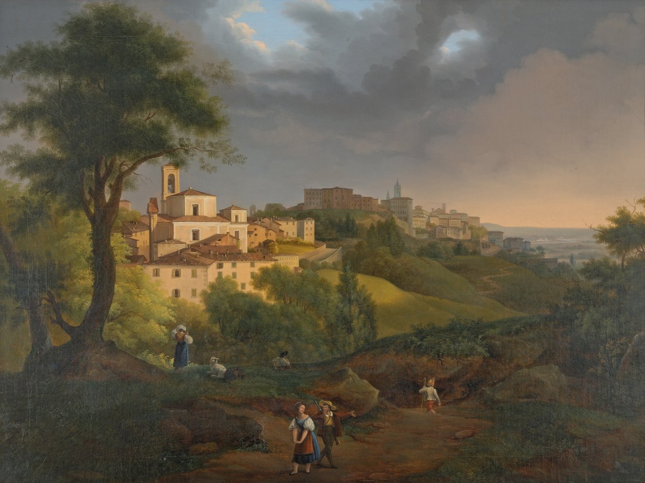 French : Vue du Borgo, Canale à Bergamo - anonymous 