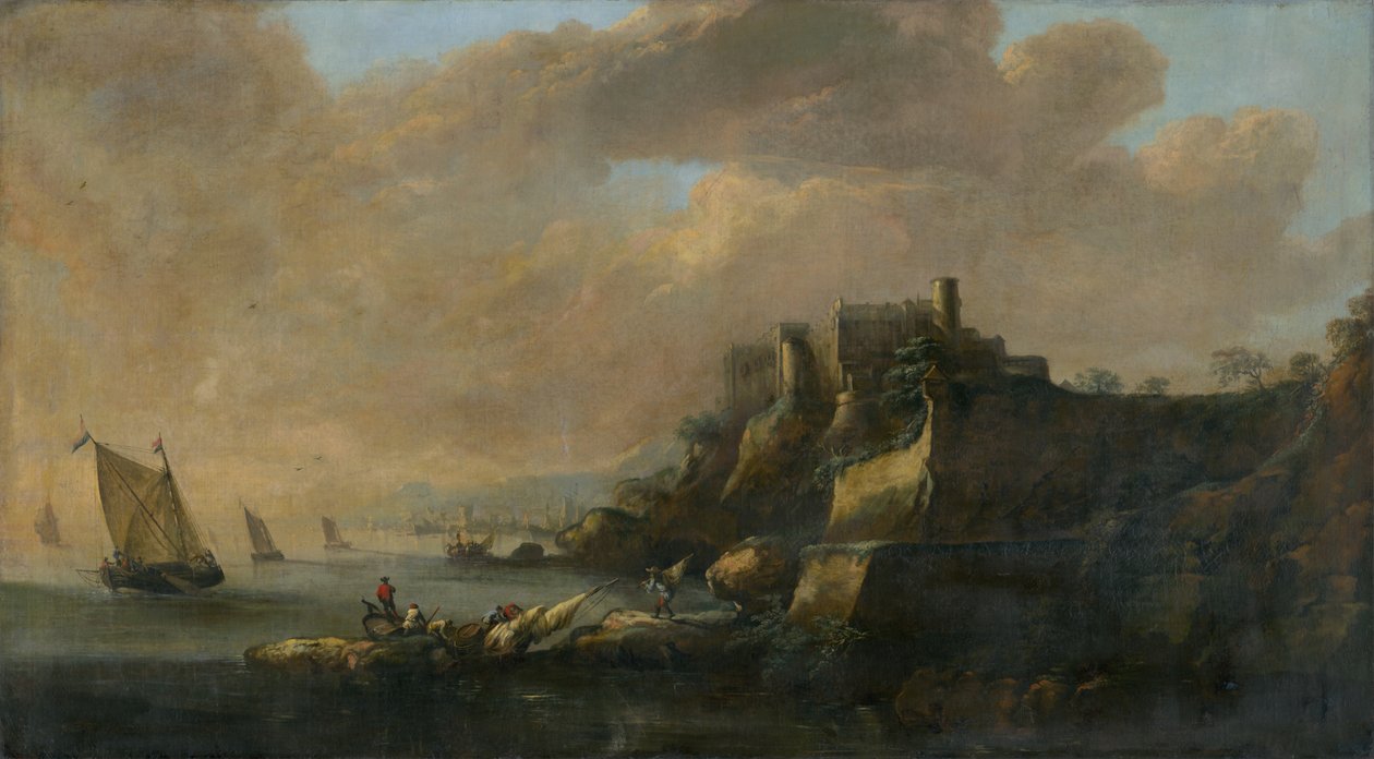Slovaquie : Paysage maritime avec un château Paysage maritime avec un château - anonymous 