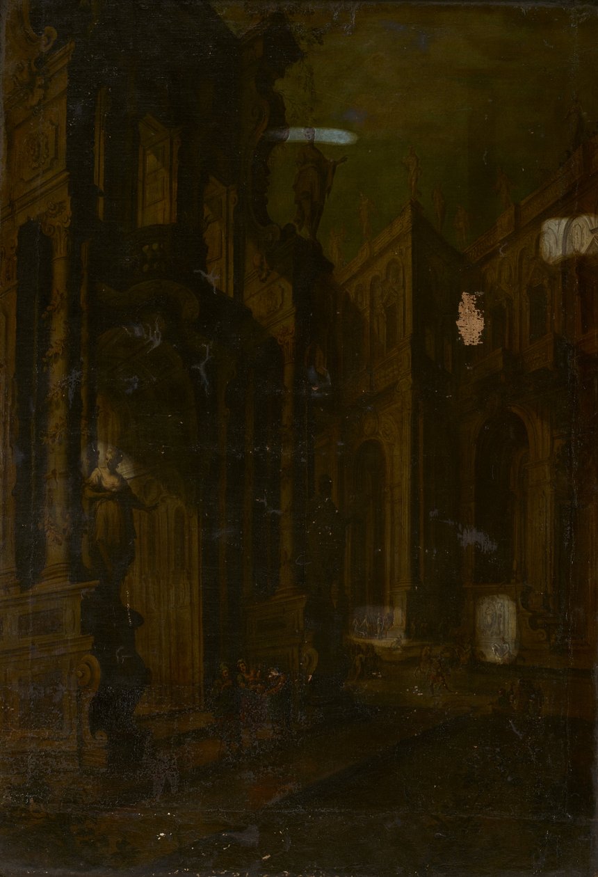 Fantaisie architecturale, nature morte - attributed to Vincenzo dal Re