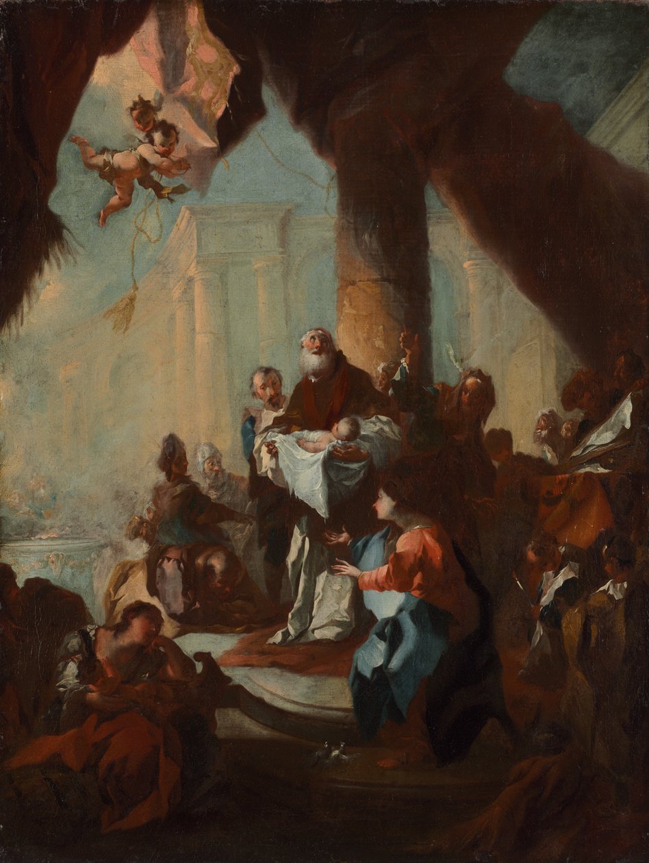 Étude pour "La Présentation du Christ au Temple" (pour Saint Ulrich, Vienne) - attributed to Franz Anton Maulbertsch