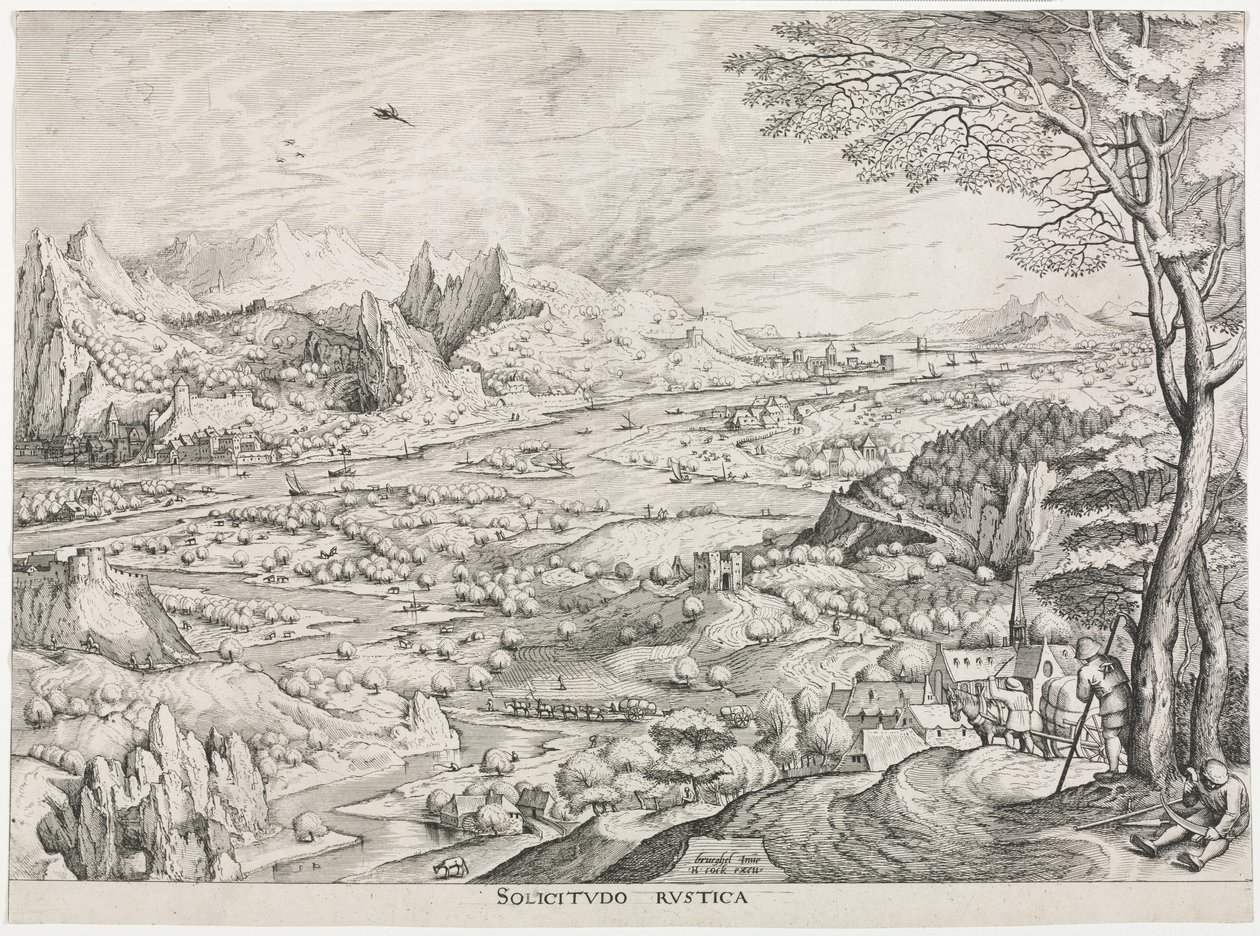 Les Grands Paysages : Solicitudo Rustica - attributed to Jan van Doetechum
