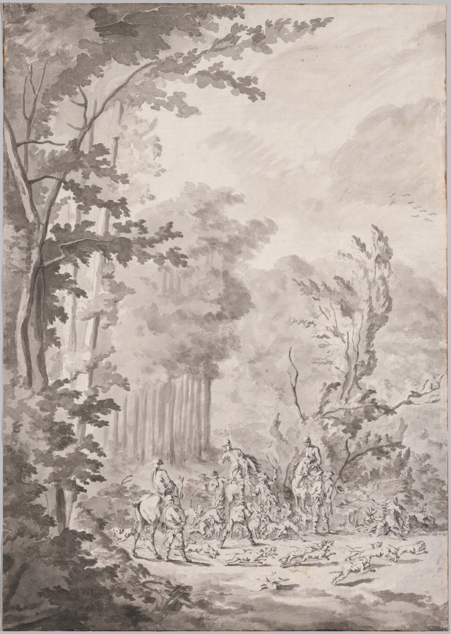 Une partie de chasse à Marly - attributed to Jean Baptiste Martin, Le Vieux
