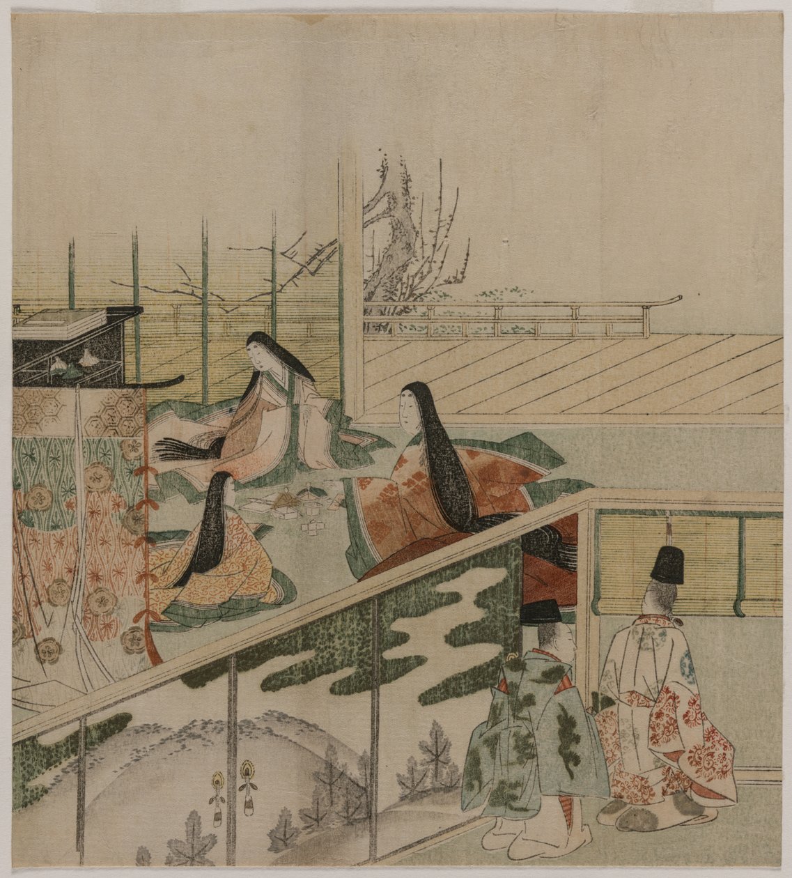 Dames de cour fabriquant des poupées - attributed to Kubo Shunman
