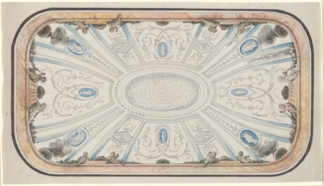 Conception pour un plafond - attributed to Mauro Antonio Tesi