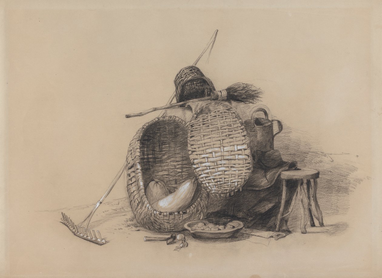 Nature morte avec râteau - attributed to Peter DeWint