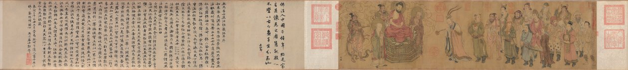 Royauté barbare adorant le Bouddha - attributed to Zhao Guangfu
