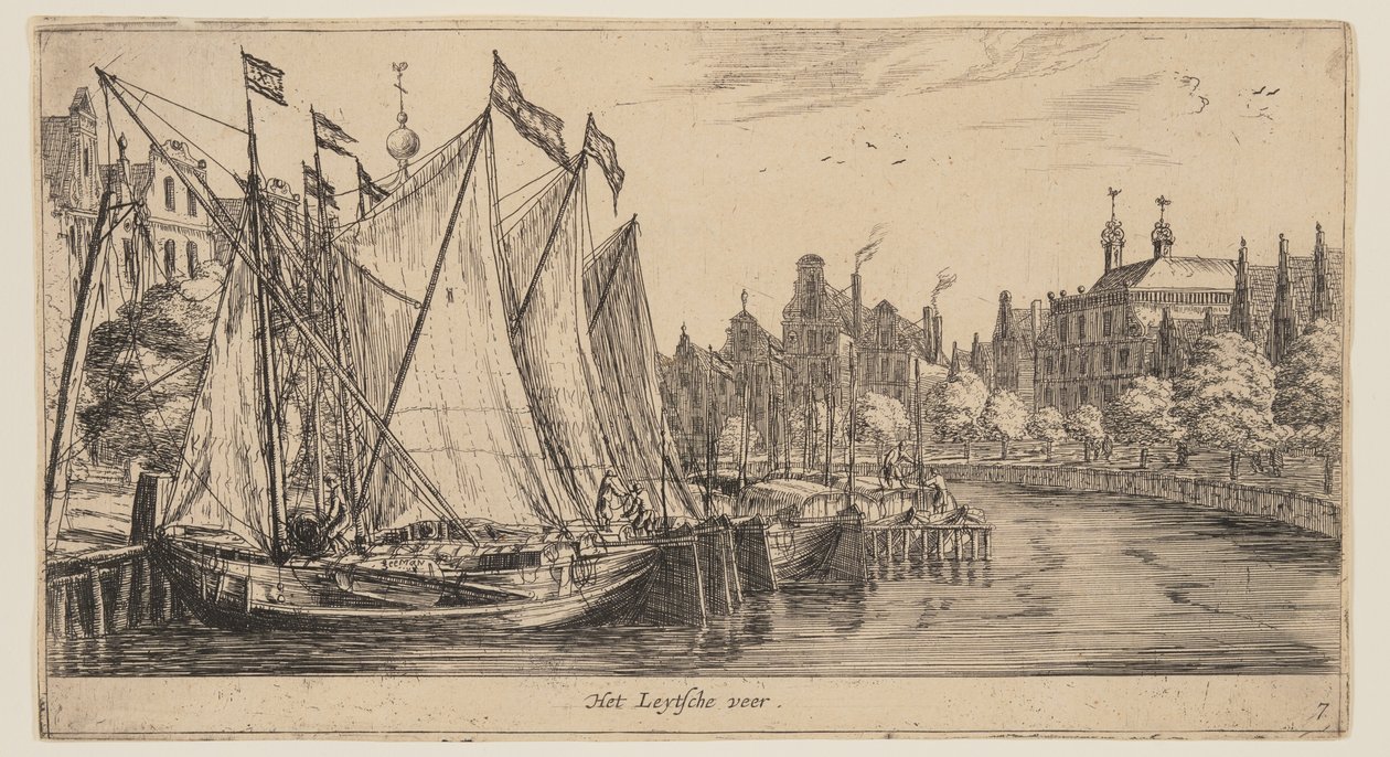Le Leytsche veer, extrait de Views of Amsterdam (Vues d