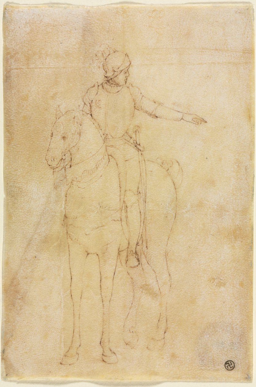 Figure armée à cheval - circle of Vittore Carpaccio