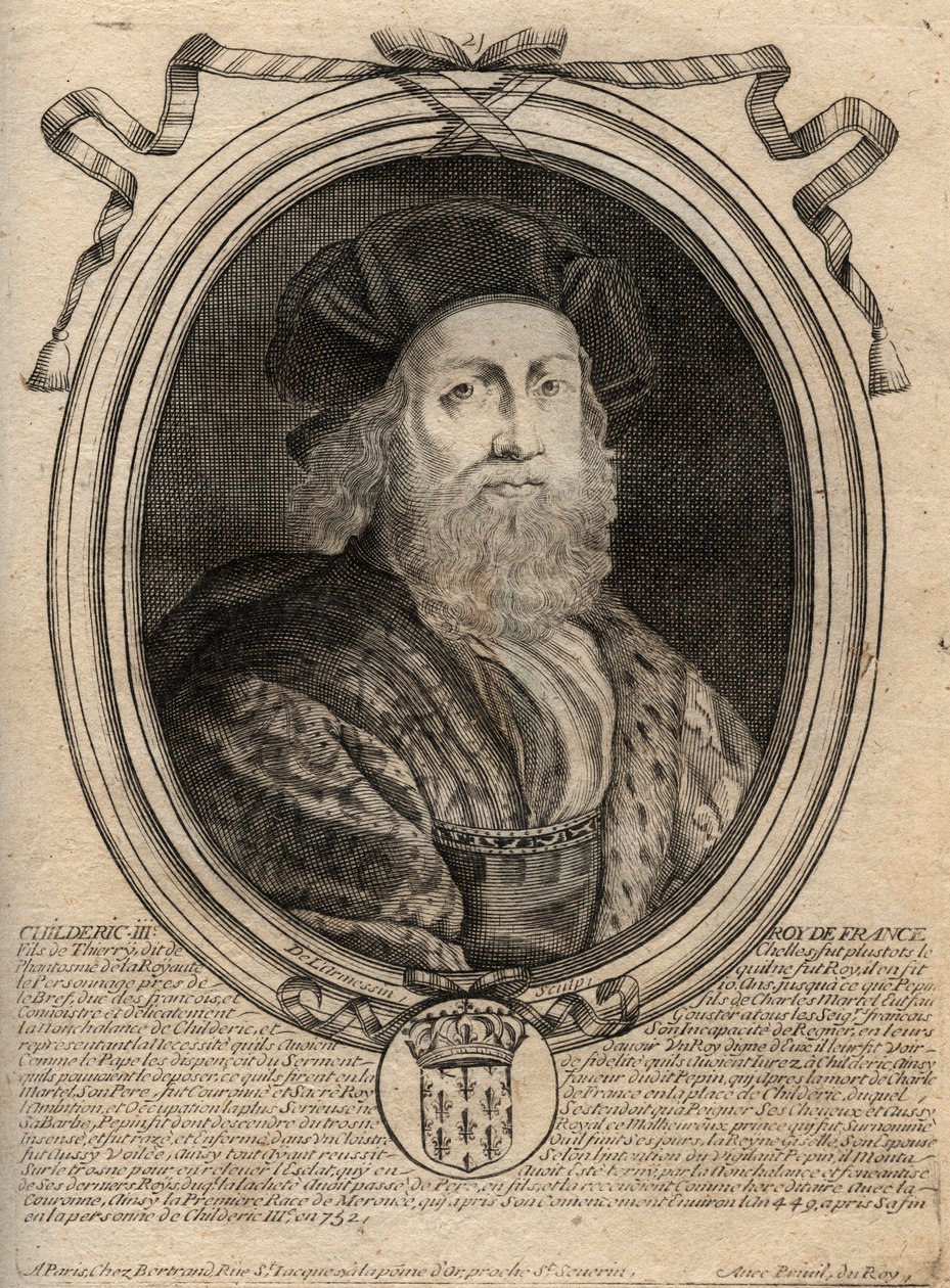 Portrait de Childéric III (714-755), roi des Francs - de Larmessin